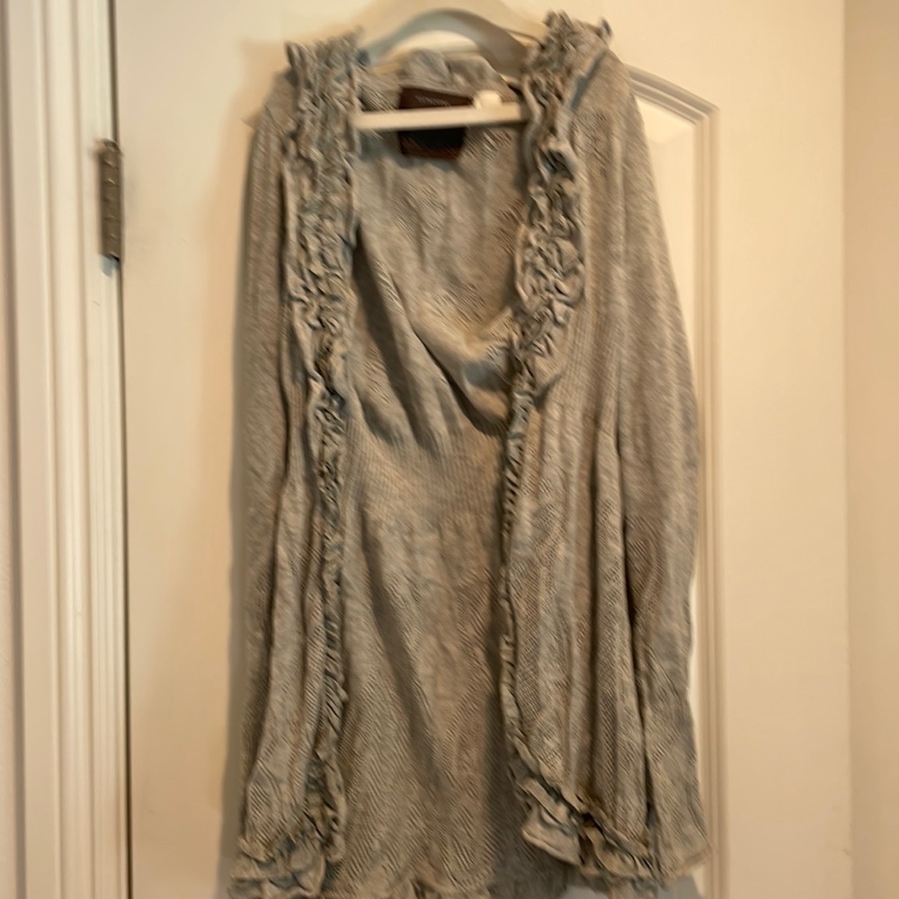 Partly knitted and sheer sweater